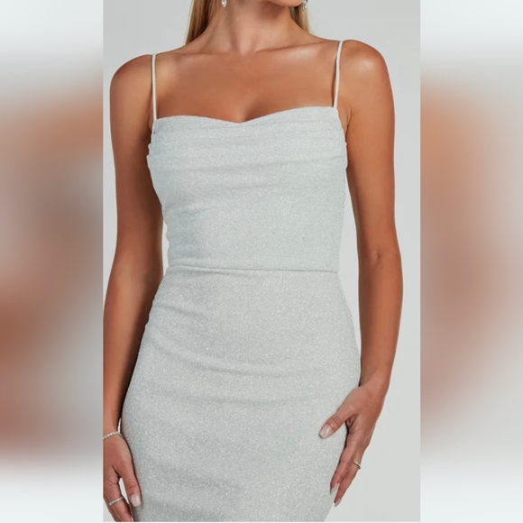 Erica Cowl Neck Mermaid Glitter Formal Dress - Picture 3 of 7